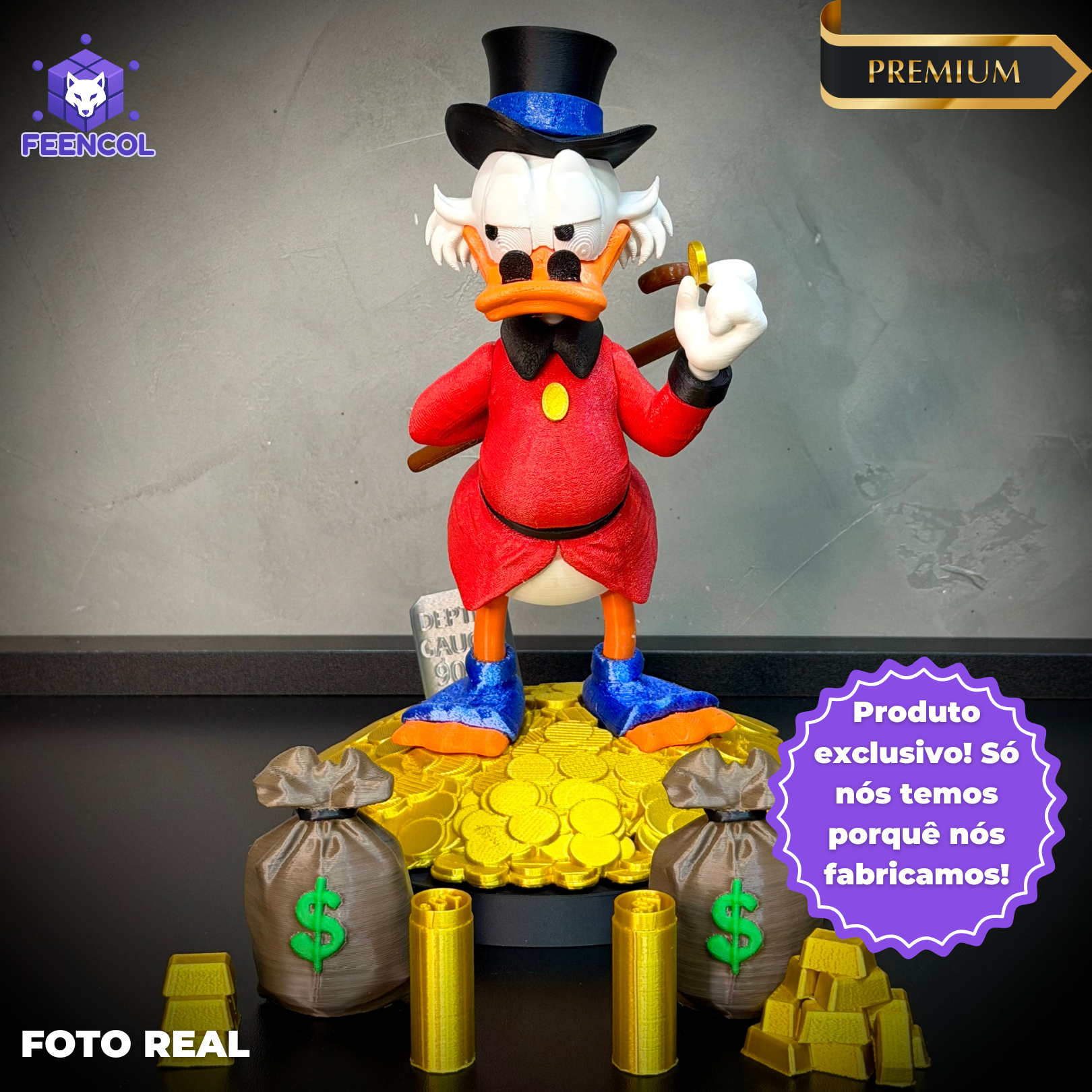 The Lucky Duck– ( Diorama Tio Patinhas estilo Cartoon) COMPLETO 8 PEÇAS Premium de Luxo a mão, Pronta entrega Limitado