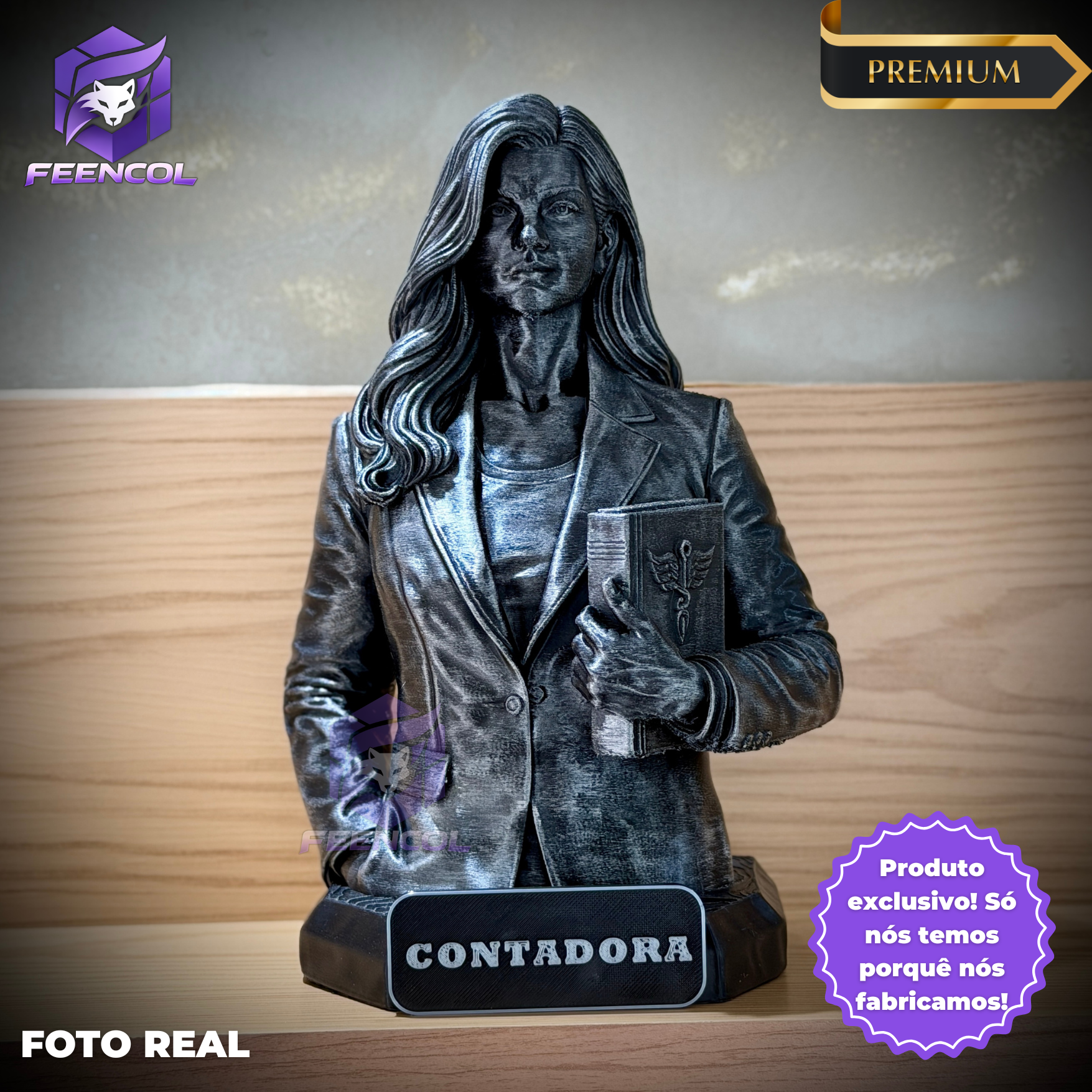 The Counter Legacy ( Figure decorativa Profissoes: Contador(a) )  Premium Decorativo  de Luxo pintado a mão, Pronta entrega ORIGINAL