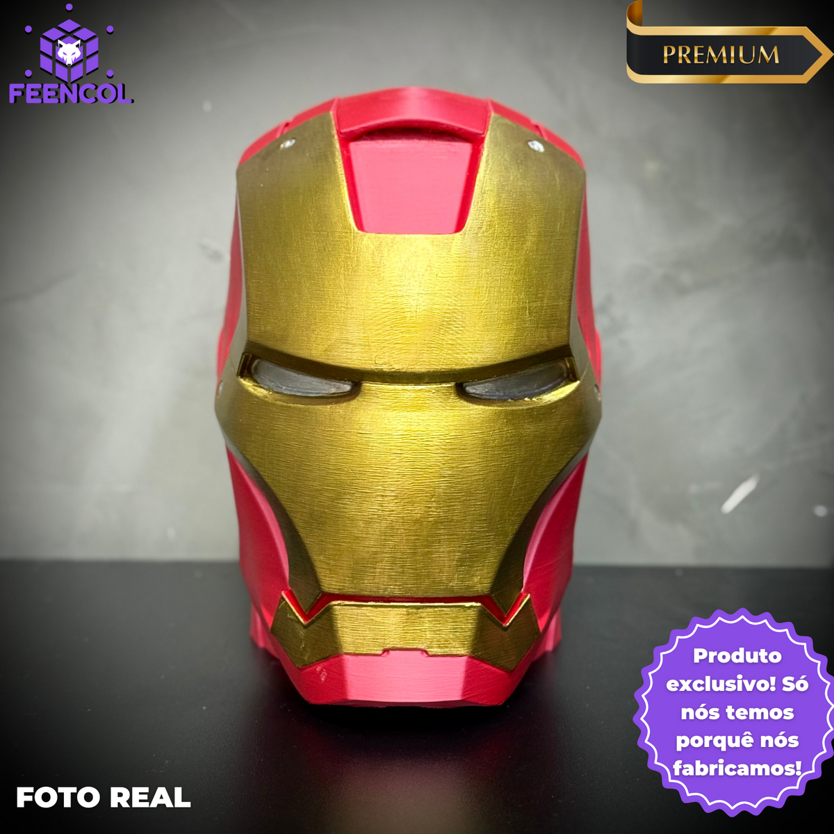 Suporte/Decoração Para Headset Fone Gamer -  Homem de Ferro (Iron Man)  de luxo  pintado a mão Pronta Entrega