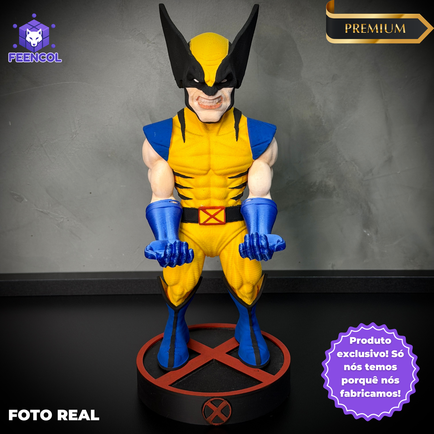 Suporte Premium Para Controle de Playstation e Xbox Wolwerine de luxo  pintado a mão Pronta Entrega com chaveiro de brinde