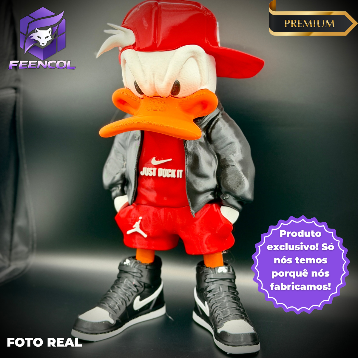 O Pato Donald Streetwise  – ( Figure decorativa estilo Cartoon) Premium de Luxo a mão, Pronta entrega