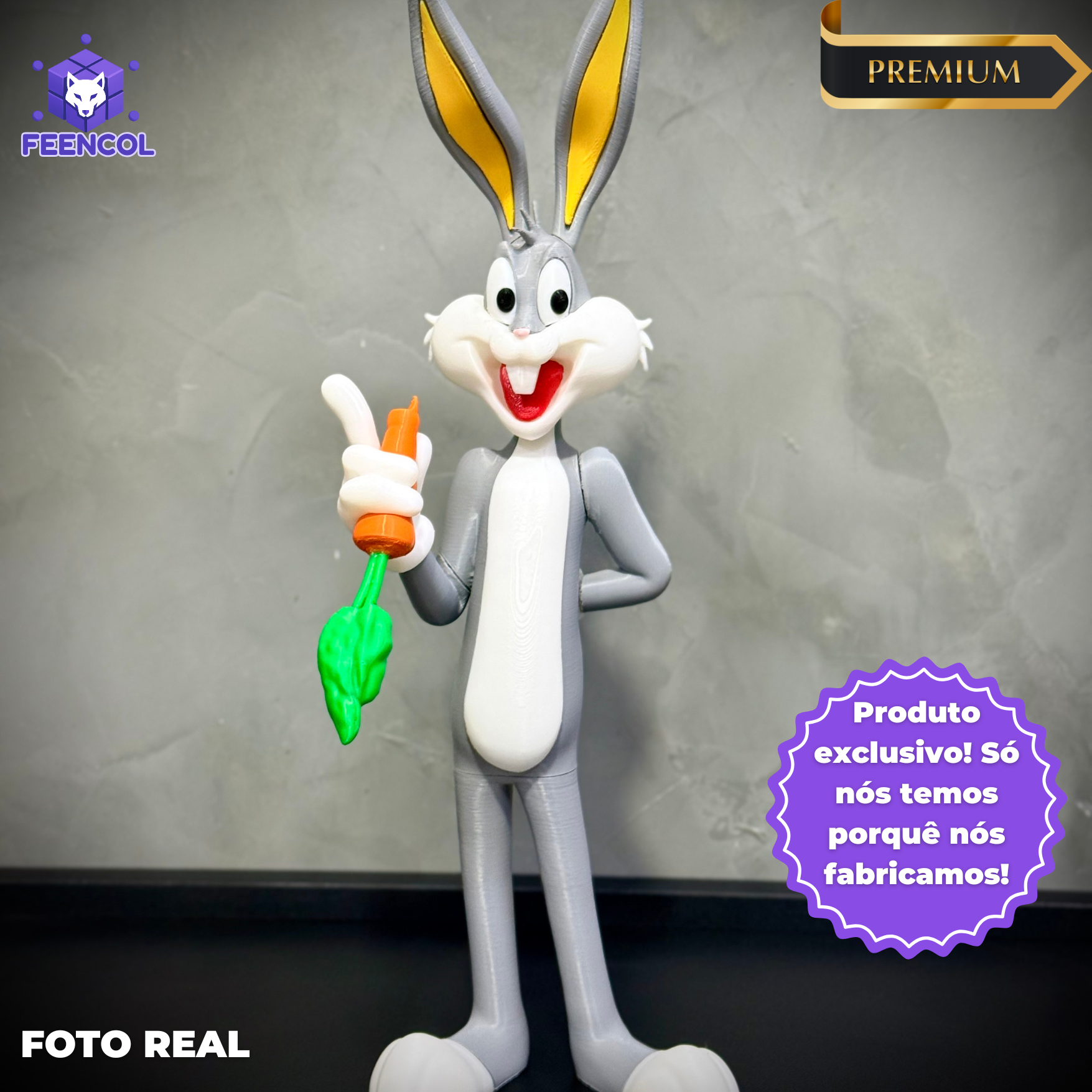 O Perna Longa– ( Figure decorativa estilo Cartoon) Premium de Luxo a mão, Pronta entrega