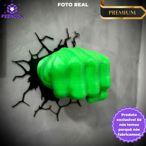 Quadro 3D Punho do Hulk  de Luxo   pintado a mão +CHAVEIRO DE BRINDE Pronta Entrega