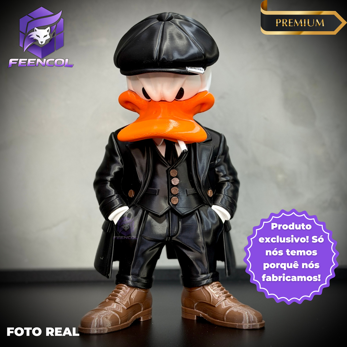 O Pato Donald Shelby– ( Figure decorativa Pato Donald Peaky Blinders) GRANDE EXCLUSIVO Premium de Luxo a mão, Pronta entrega
