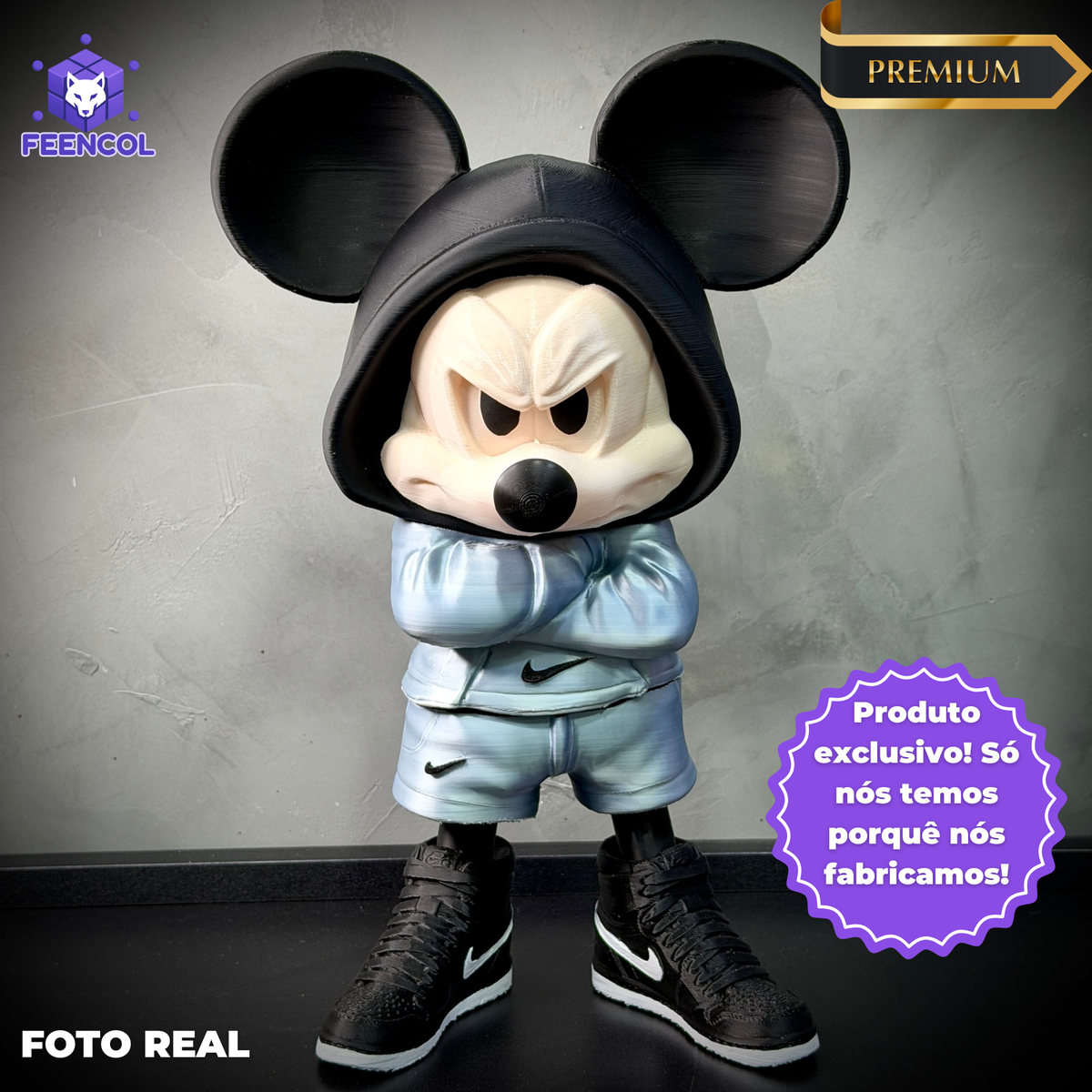 O Mickey Bolado Streetwise  – ( Figure decorativa estilo Cartoon) Premium de Luxo a mão, Pronta entrega