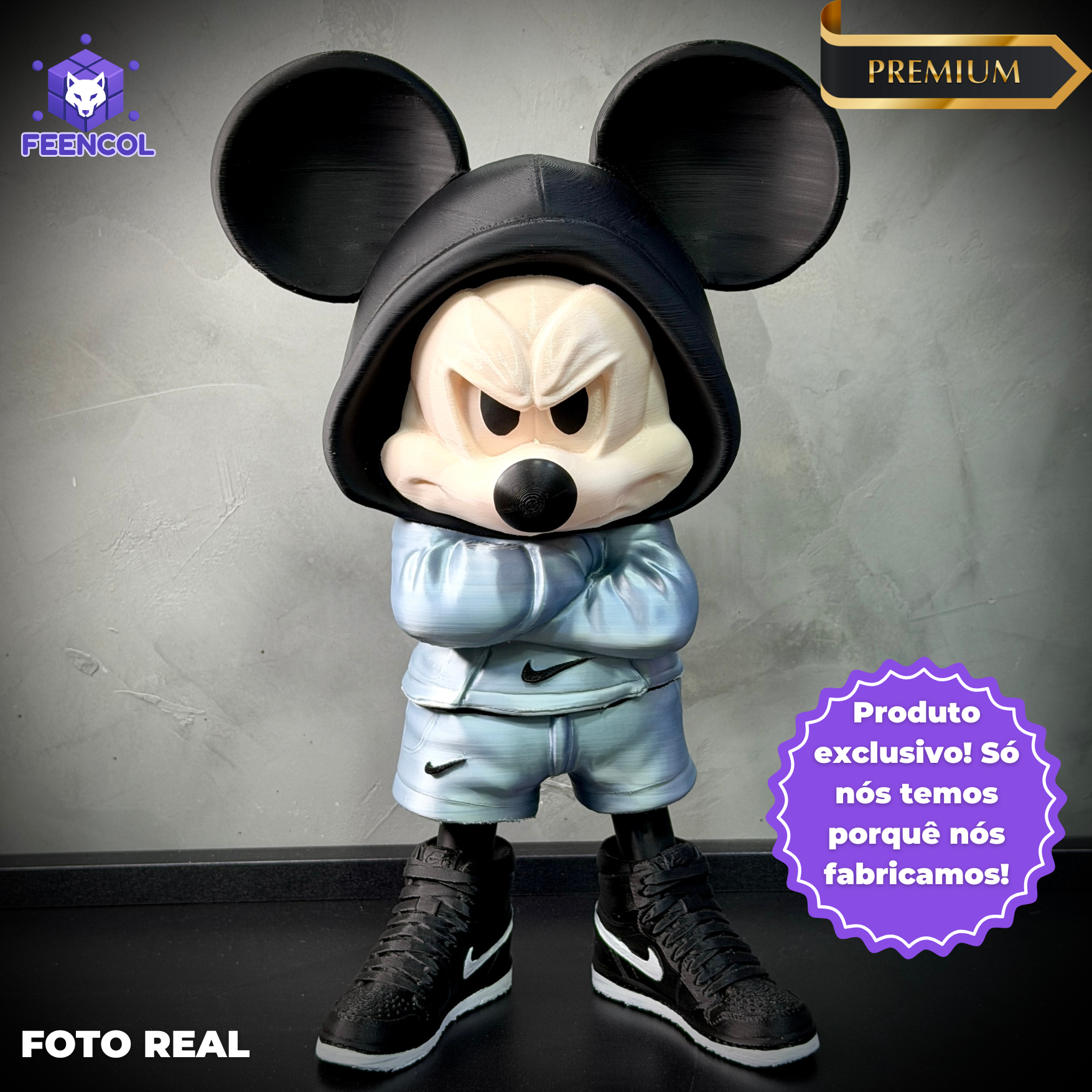 O Mickey Bolado Streetwise  – ( Figure decorativa estilo Cartoon) Premium de Luxo a mão, Pronta entrega