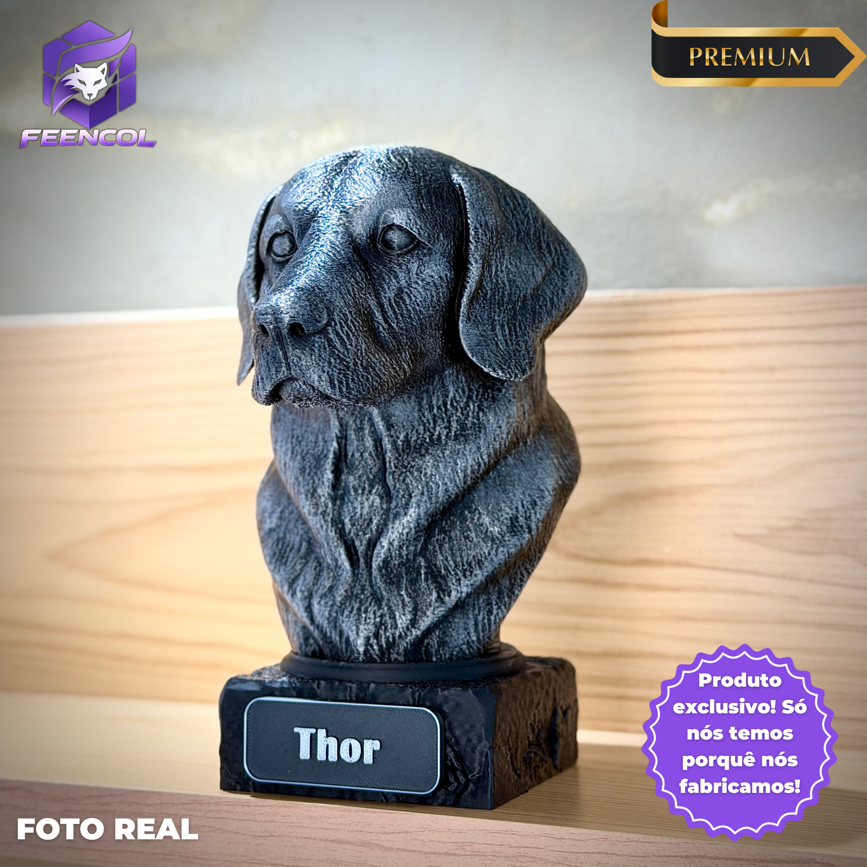 The Real love Bust🐶❤️ ( busto pet nome personalizado) Arte Premium Decorativa  de Luxo Pintada a Mão