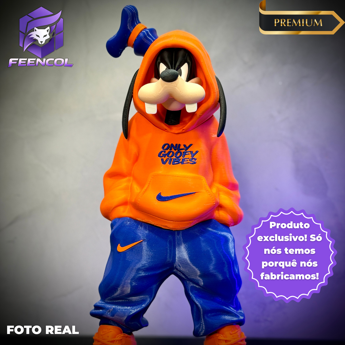 O Pateta Streetwise  – ( Figure decorativa estilo Cartoon) Premium de Luxo a mão, Pronta entrega