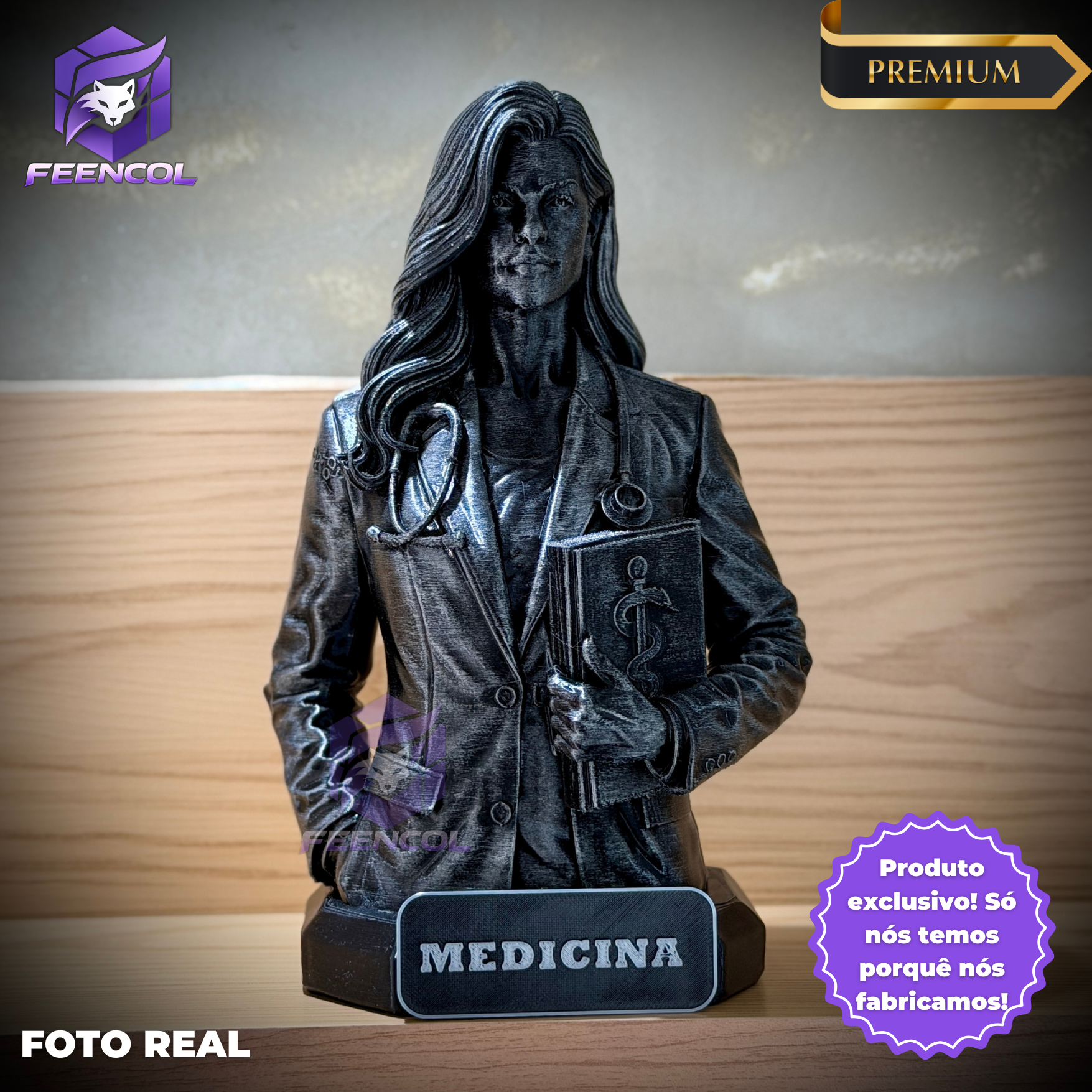 The Medicine Legacy ( Figure decorativa Profissoes: Medicina)  Premium Decorativo  de Luxo pintado a mão, Pronta entrega ORIGINAL
