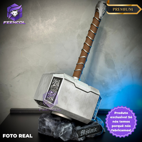 Martelo do Thor  Mjolnir Thor (Tamanho Real de Luxo) Com Base Colecionável Decoração de Luxo Pronta Entrega