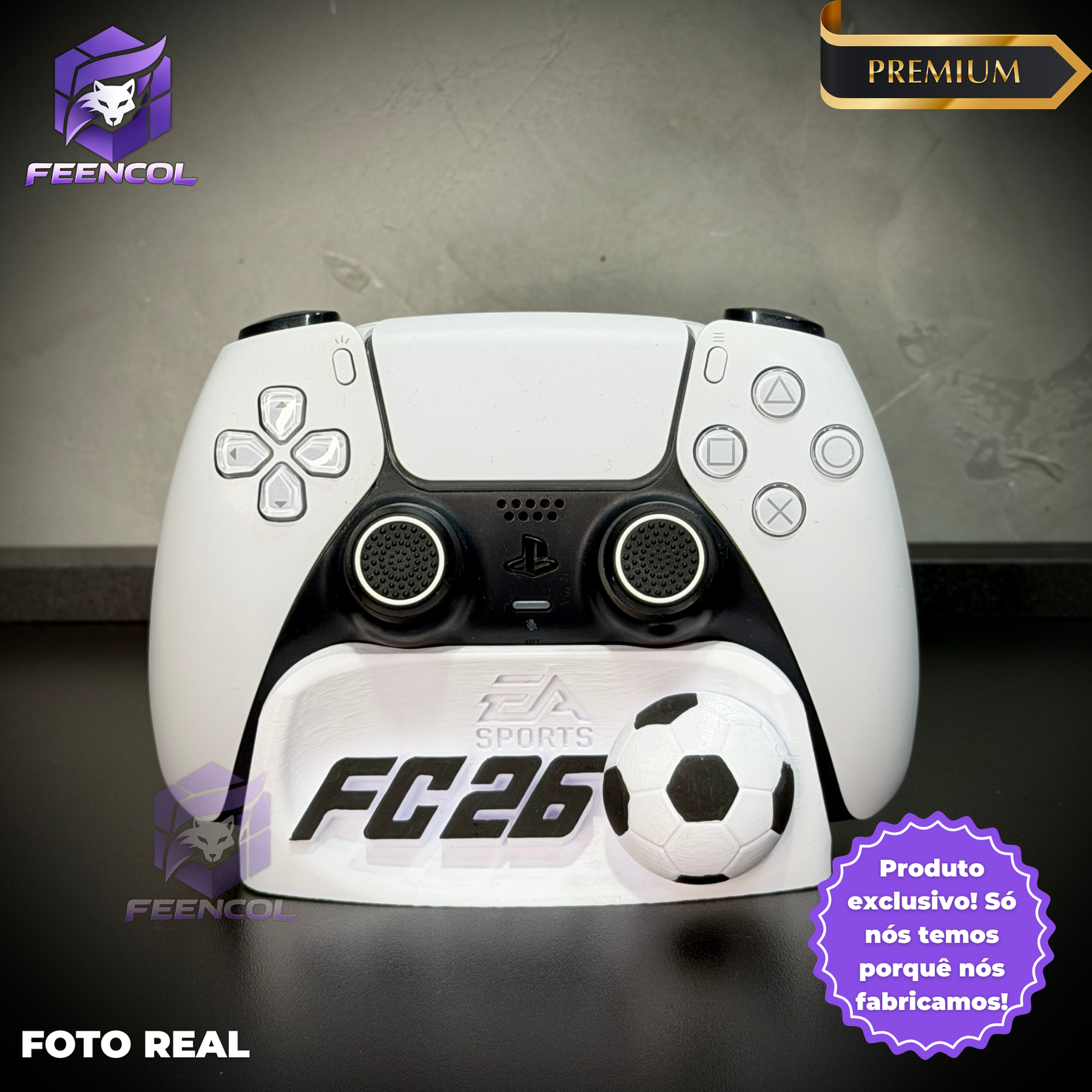 Suporte Premium Para Controle Dualsense Ps5 FC 25 (fifa 26)  de luxo pintado a mão Pronta Entrega+ Chaveiro de brinde