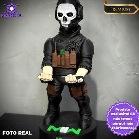 Suporte Premium Para Controle de Playstation e Xbox Ghost Call of Duty de luxo  pintado a mão Pronta Entrega com chaveiro de brinde