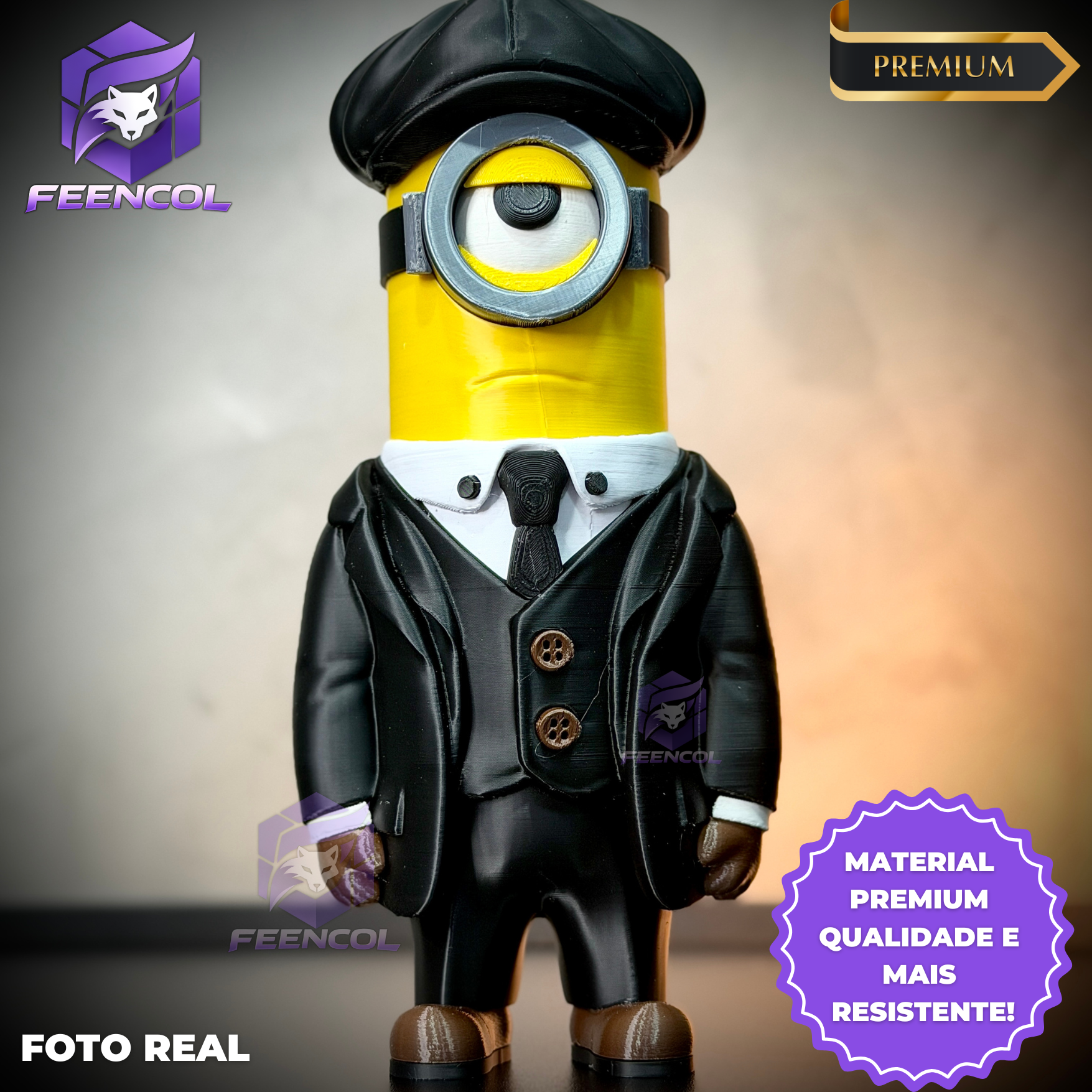 The Minions Shelby– ( Figure decorativa Minions Peaky Blinders ) Premium de Luxo a mão, Pronta entrega