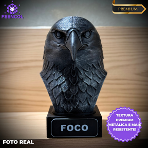 Kit 3 Bustos Premium Decorativos Leão Disciplina, Lobo Execução, Aguia Foco, de Luxo pintados a mão, Pronta entrega