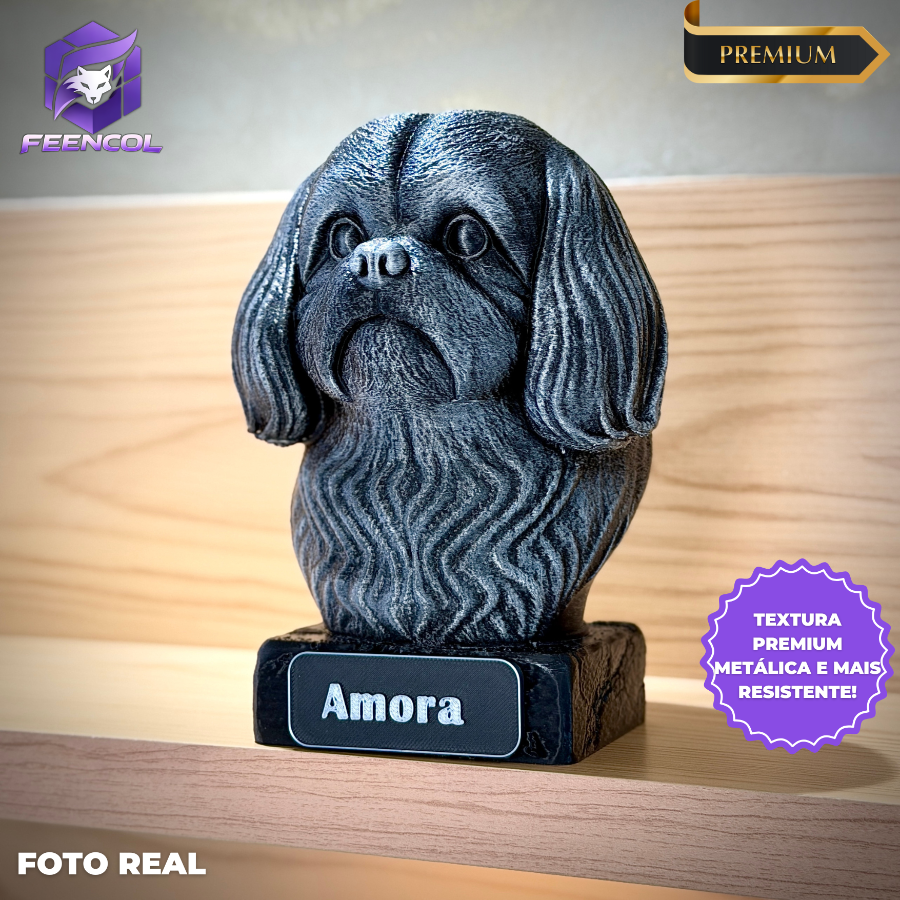The Real love Bust🐶❤️ ( busto pet nome personalizado) Arte Premium Decorativa  de Luxo Pintada a Mão