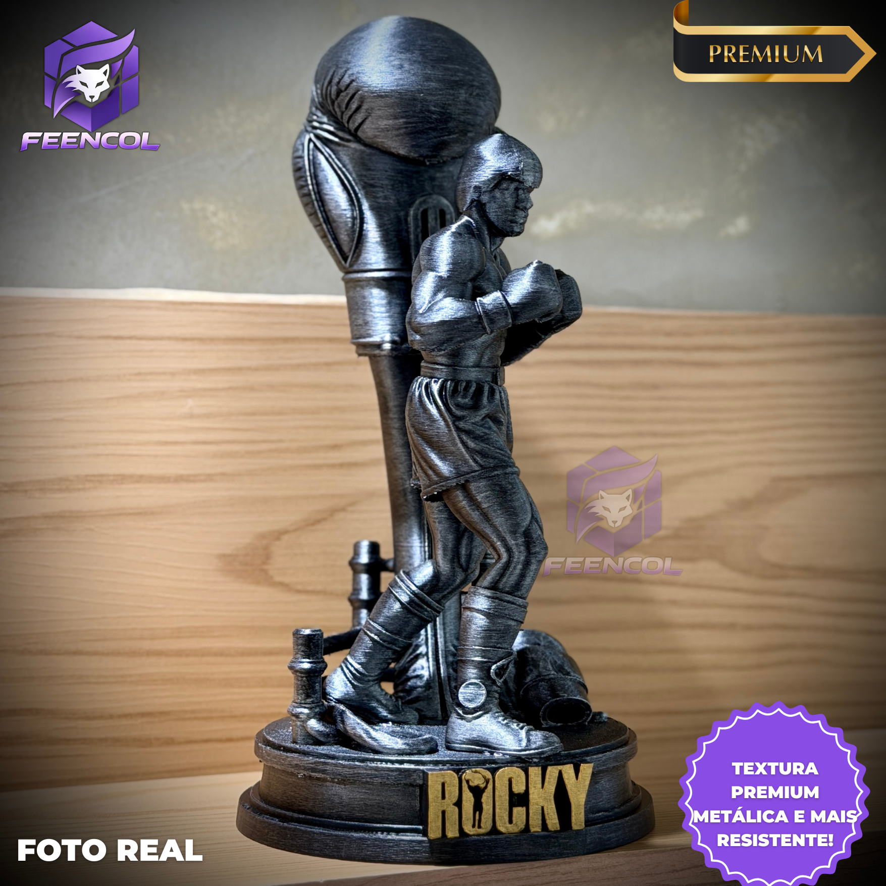 The Rocky Legacy – ( Figure Rocky Balboa ) Premium Decorativo  de Luxo pintado a mão, Pronta entrega ORIGINAL.