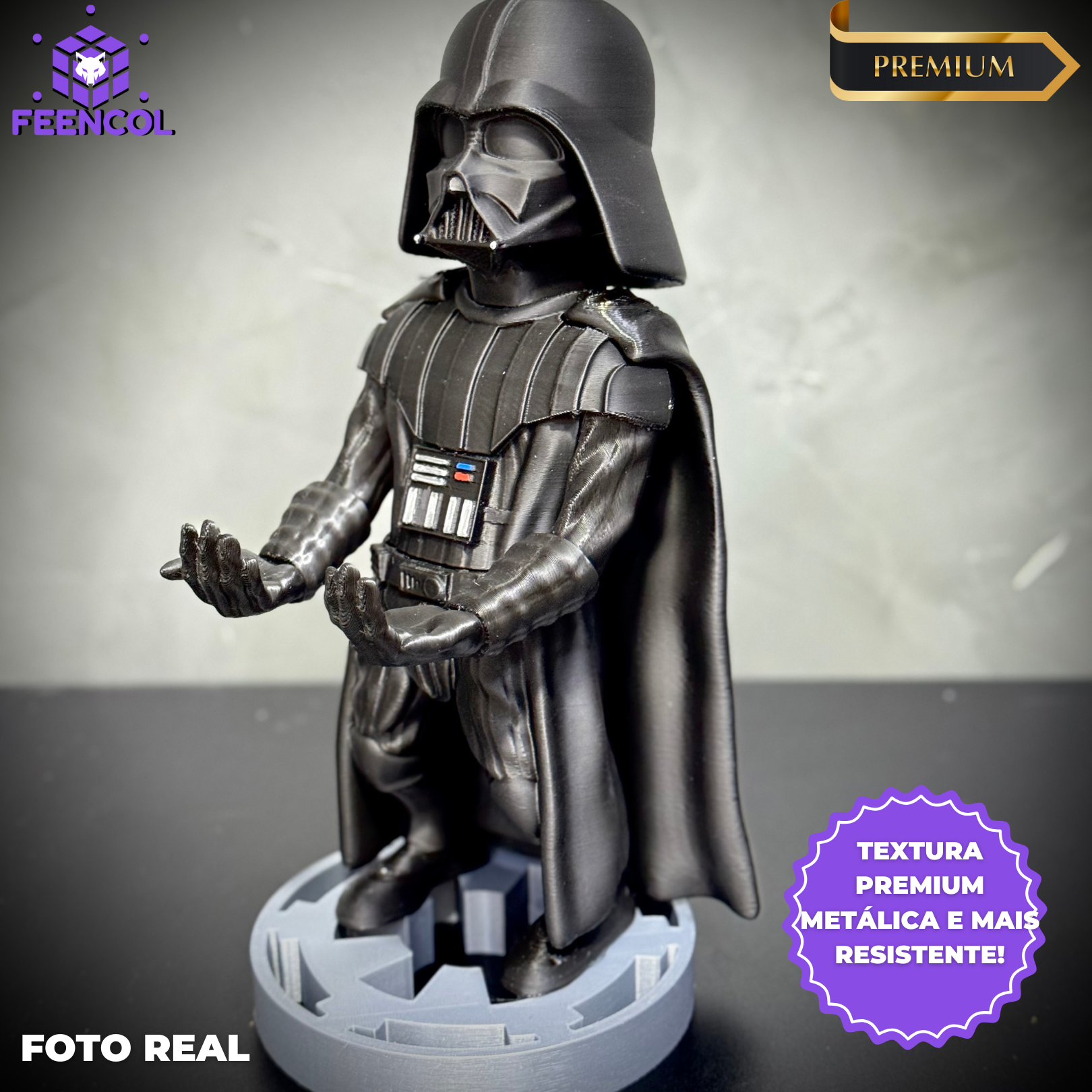 Suporte Premium Para Controle de Playstation e Xbox Darth Vader ( Star Wars) de luxo  pintado a mão Pronta Entrega com chaveiro de brinde