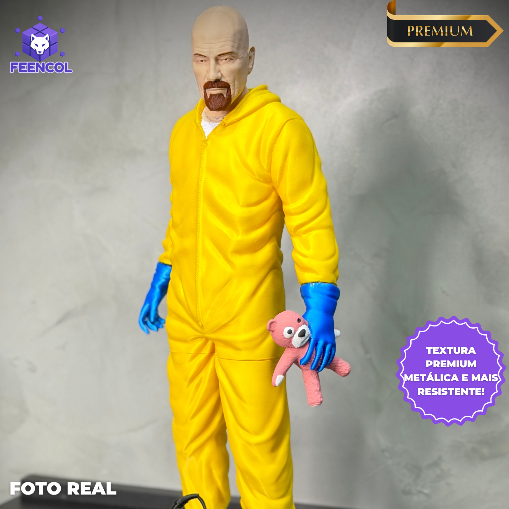 The Breaking Man – ( Figure Walter White Breaking Bad) Premium Decorativo  de Luxo pintado a mão, robusto  Pronta entrega