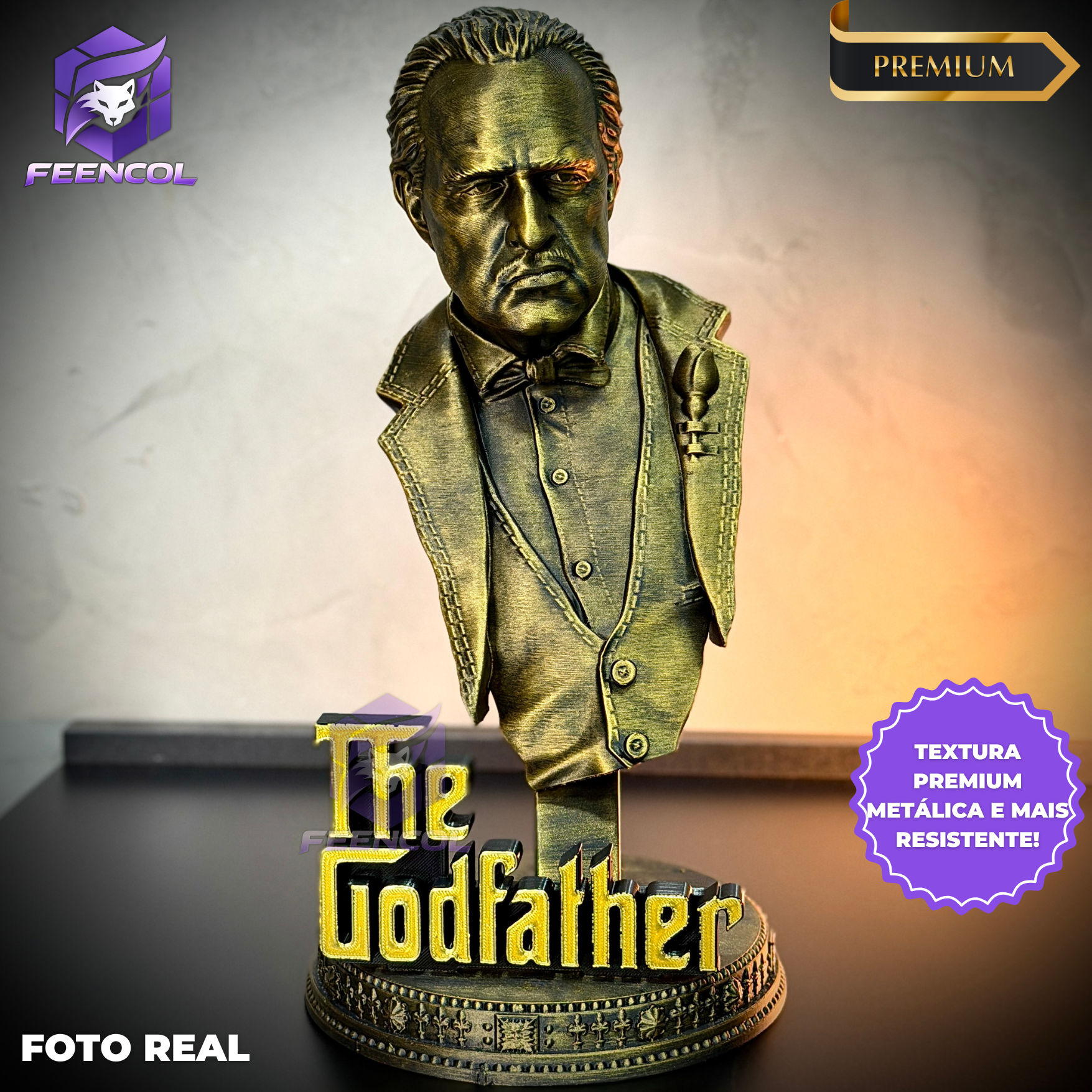 The Godfather – ( Figure de luxo O Poderoso chefão) Premium Decorativo  de Luxo pintado a mão, Pronta entrega ORIGINAL.