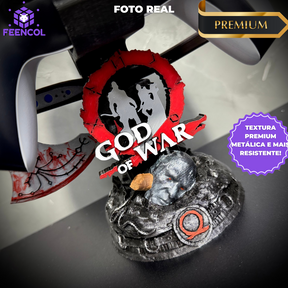 Suporte Premium Duplo Para Controle Ps5/ Ps4 e Xbox  God of War de luxo  pintado a mão + CHAVEIRO DE BRINDE Pronta Entrega