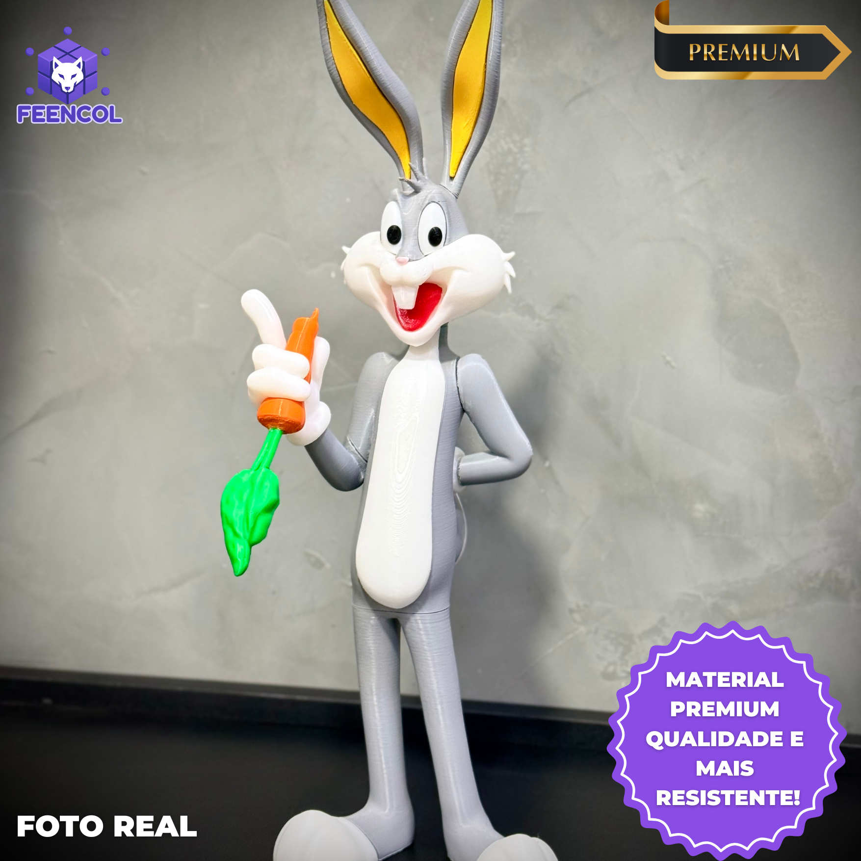 O Perna Longa– ( Figure decorativa estilo Cartoon) Premium de Luxo a mão, Pronta entrega