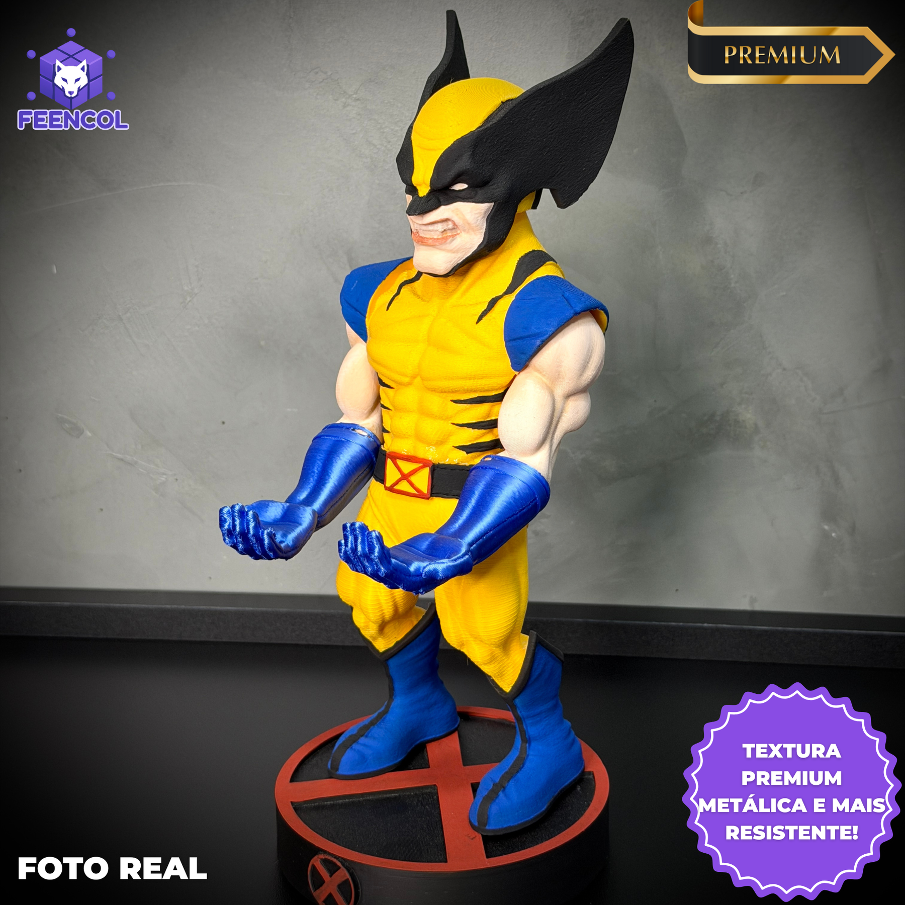 Suporte Premium Para Controle de Playstation e Xbox Wolwerine de luxo  pintado a mão Pronta Entrega com chaveiro de brinde