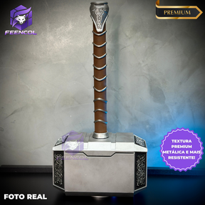 Martelo do Thor  Mjolnir Thor (Tamanho Real de Luxo) Com Base Colecionável Decoração de Luxo Pronta Entrega