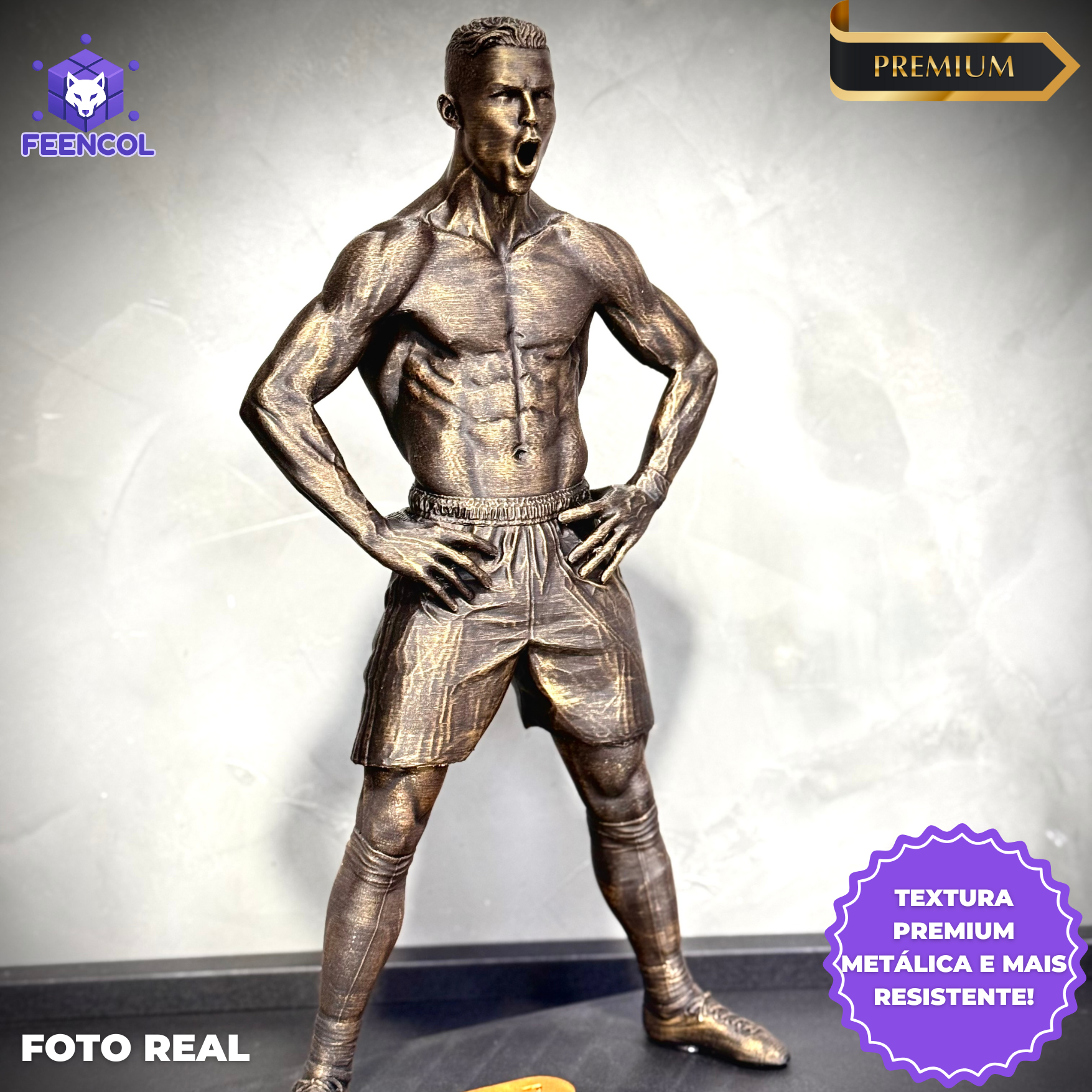 The CR7 Legacy – ( Figure Cristiano Ronaldo) Premium Decorativo  de Luxo pintado a mão,grande 37 cm  Pronta entrega