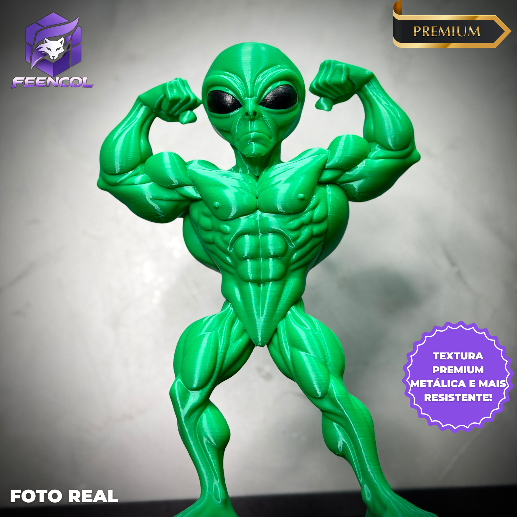 The Bodybuilder Alien – (Figure ET Bombado)Premium de Luxo a mão, Pronta entrega Limitado