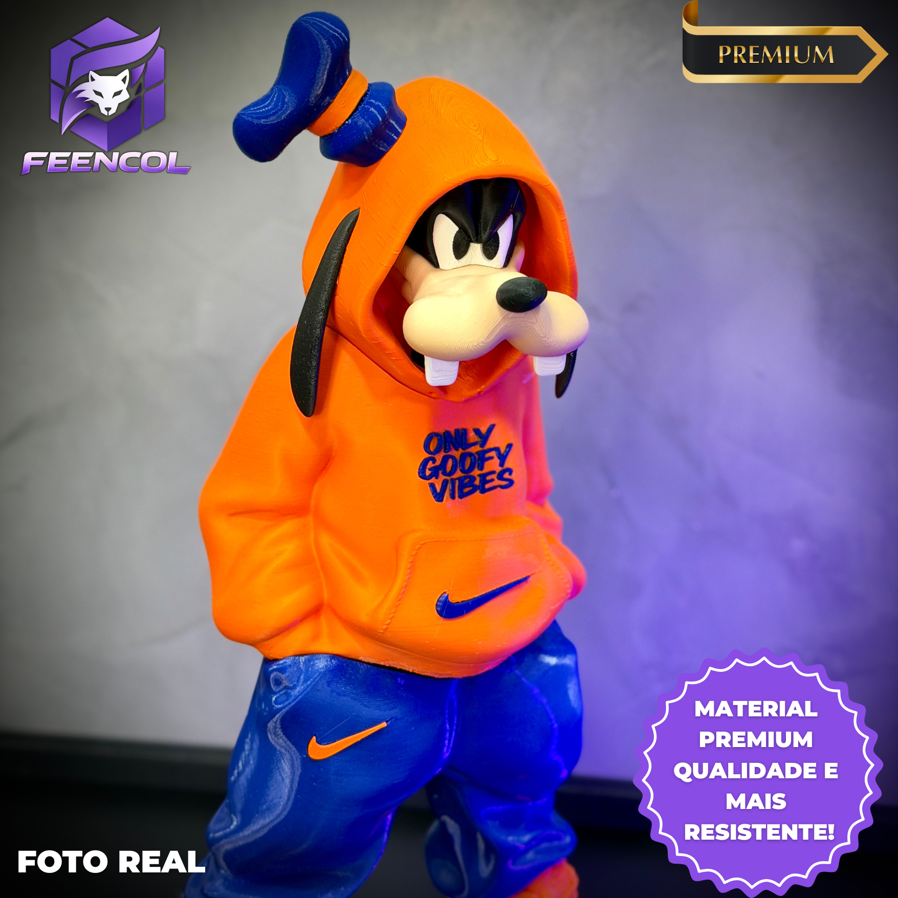 O Pateta Streetwise  – ( Figure decorativa estilo Cartoon) Premium de Luxo a mão, Pronta entrega
