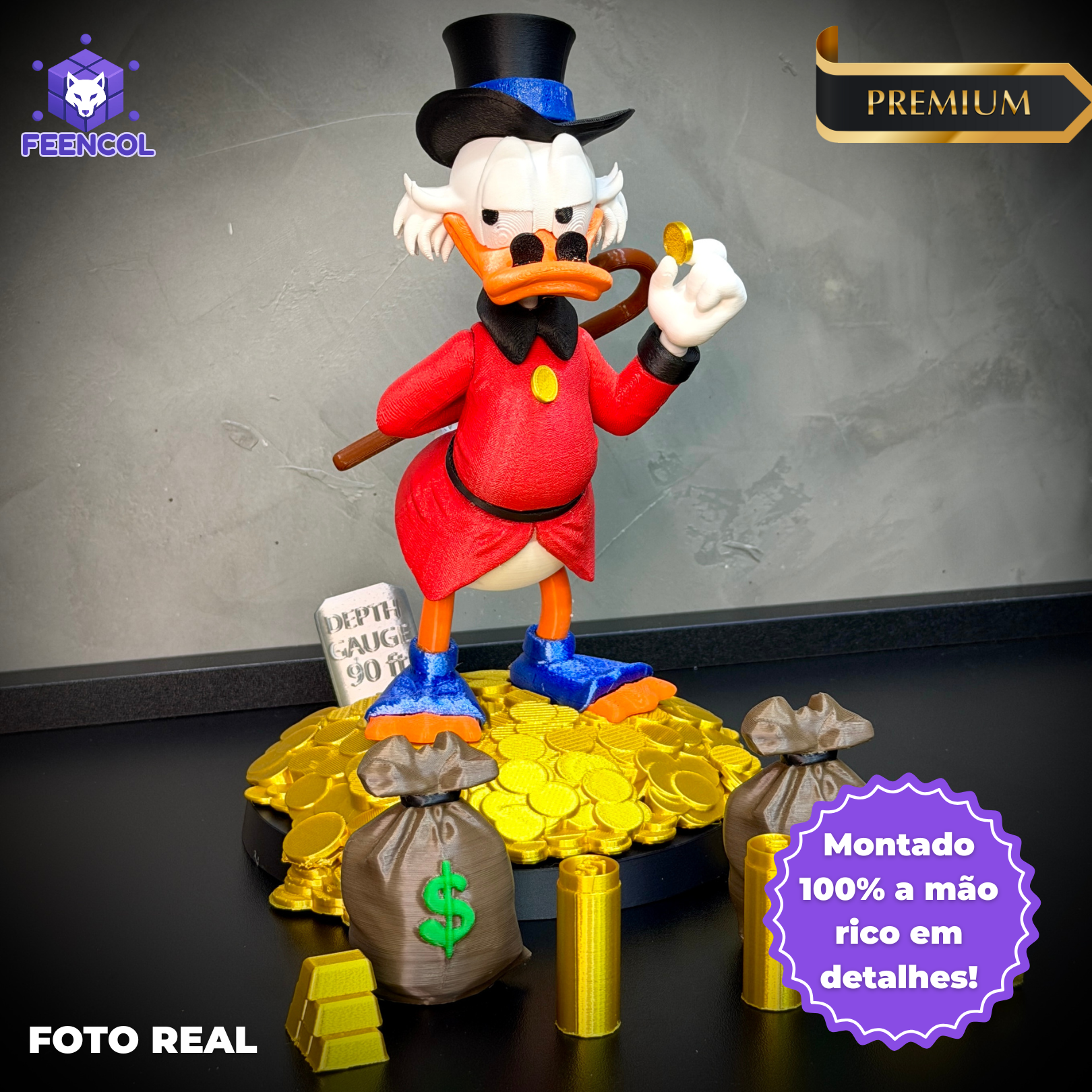 The Lucky Duck– ( Diorama Tio Patinhas estilo Cartoon) COMPLETO 8 PEÇAS Premium de Luxo a mão, Pronta entrega Limitado