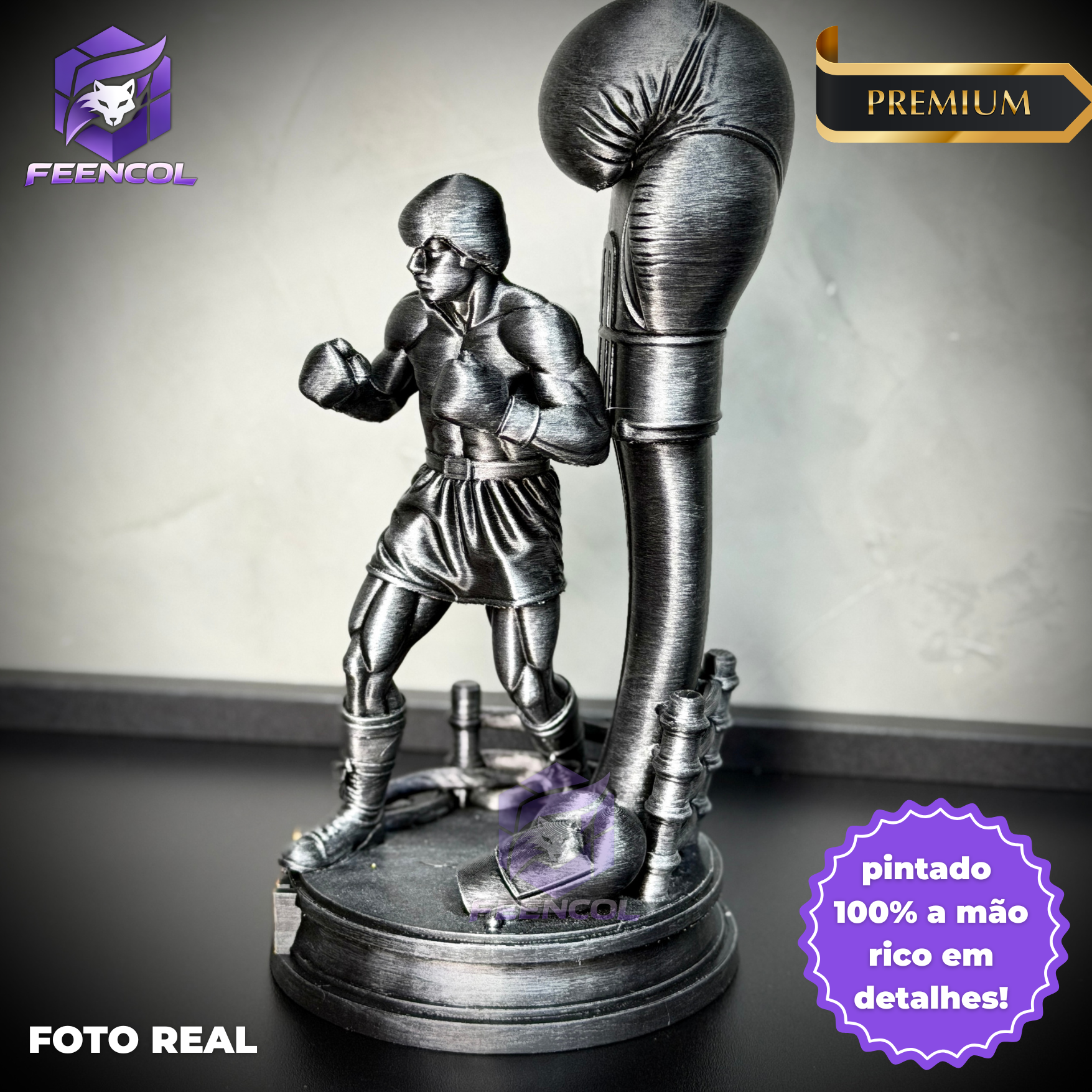 The Rocky Legacy – ( Figure Rocky Balboa ) Premium Decorativo  de Luxo pintado a mão, Pronta entrega ORIGINAL.