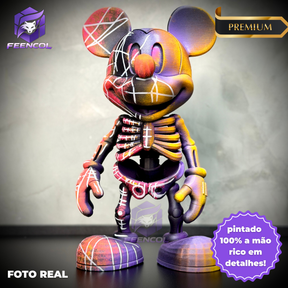 The Skull Mickey ( Figure Streetart) GRANDE EXCLUSIVO Premium de Luxo pintado a mão, Pronta entrega