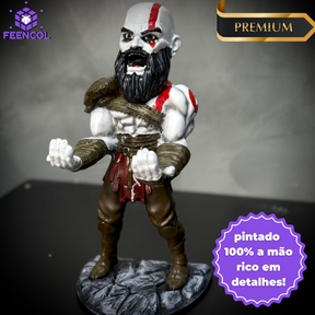 Suporte Premium Para Controle de Playstation e Xbox Kratos de luxo  pintado a mão Pronta Entrega com chaveiro de brinde