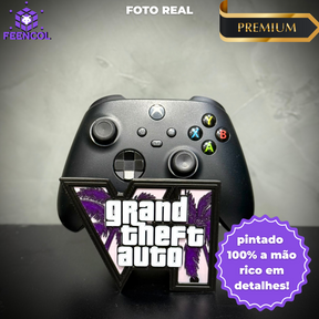 Suporte Premium para Controle Playstation/xbox GTA 6 , de luxo  pintado a mão +CHAVEIRO DE BRINDE Pronta Entrega