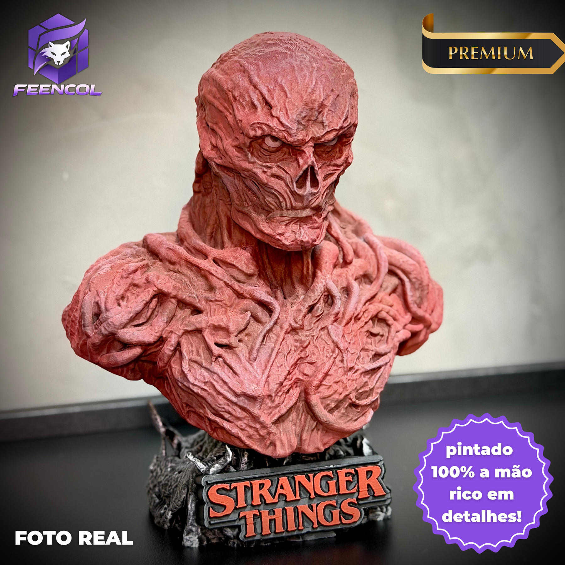 The Vecna – ( Busto Vecna Stranger Things) Premium Grande Decorativo  de Luxo pintado a mão, Pronta entrega