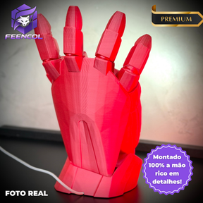 Luminária Arc Reactor Hand (Mão Homem de ferro LED) Premium de Luxo a mão, Pronta entrega