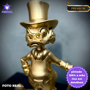 The Golden Duck – ( Figure Tio Patinhas Dourado) Premium Decorativo  de Luxo pintado a mão, Pronta entrega