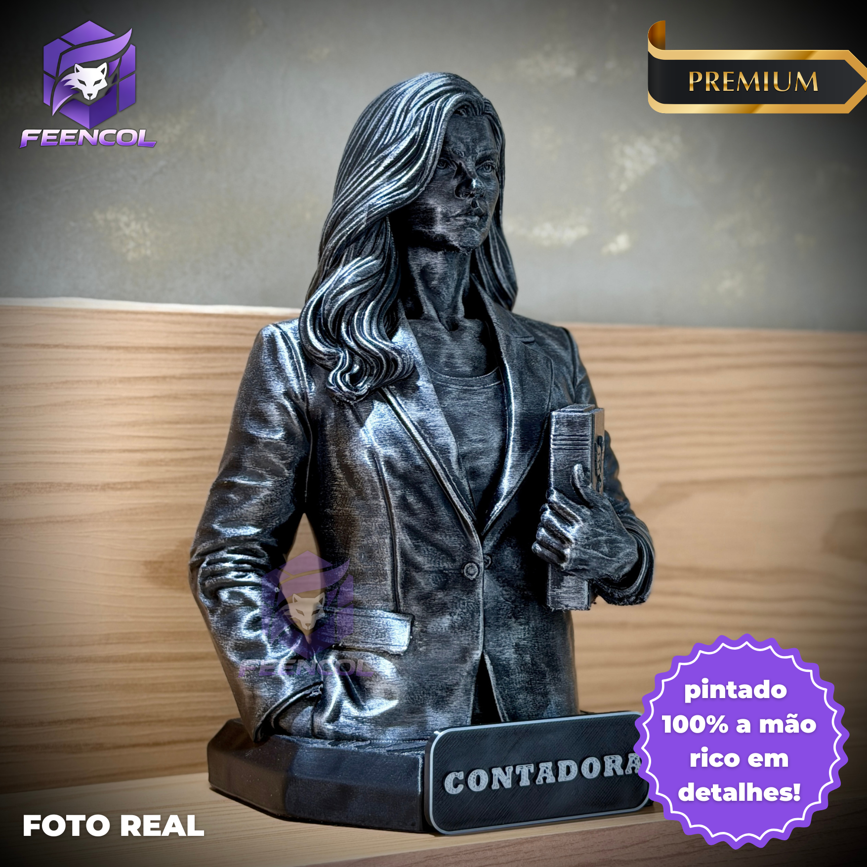 The Counter Legacy ( Figure decorativa Profissoes: Contador(a) )  Premium Decorativo  de Luxo pintado a mão, Pronta entrega ORIGINAL