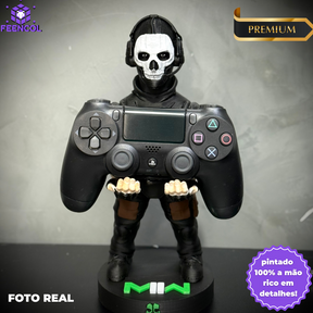 Suporte Premium Para Controle de Playstation e Xbox Ghost Call of Duty de luxo  pintado a mão Pronta Entrega com chaveiro de brinde
