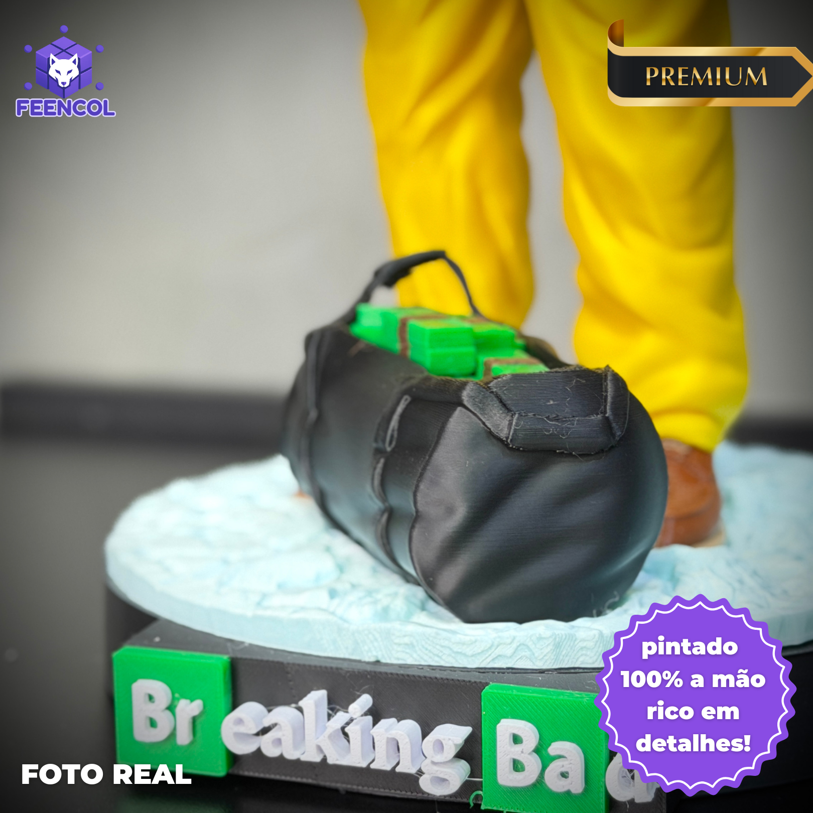 The Breaking Man – ( Figure Walter White Breaking Bad) Premium Decorativo  de Luxo pintado a mão, robusto  Pronta entrega