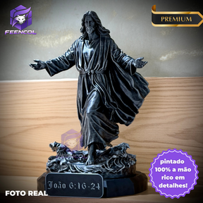 Jesus Walk on Water– ( Figure de luxo Jesus andando nas águas) Premium Decorativo  de Luxo pintado a mão, Pronta entrega ORIGINAL.