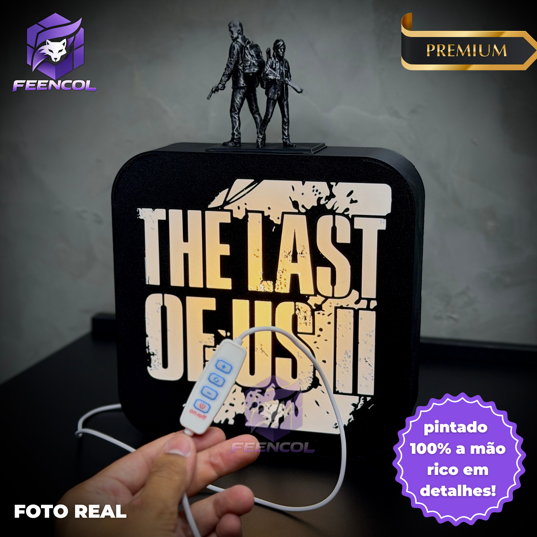 The Last Light (Luminária Action Figure LED The Last of Us ) Premium de Luxo a mão, Pronta entrega