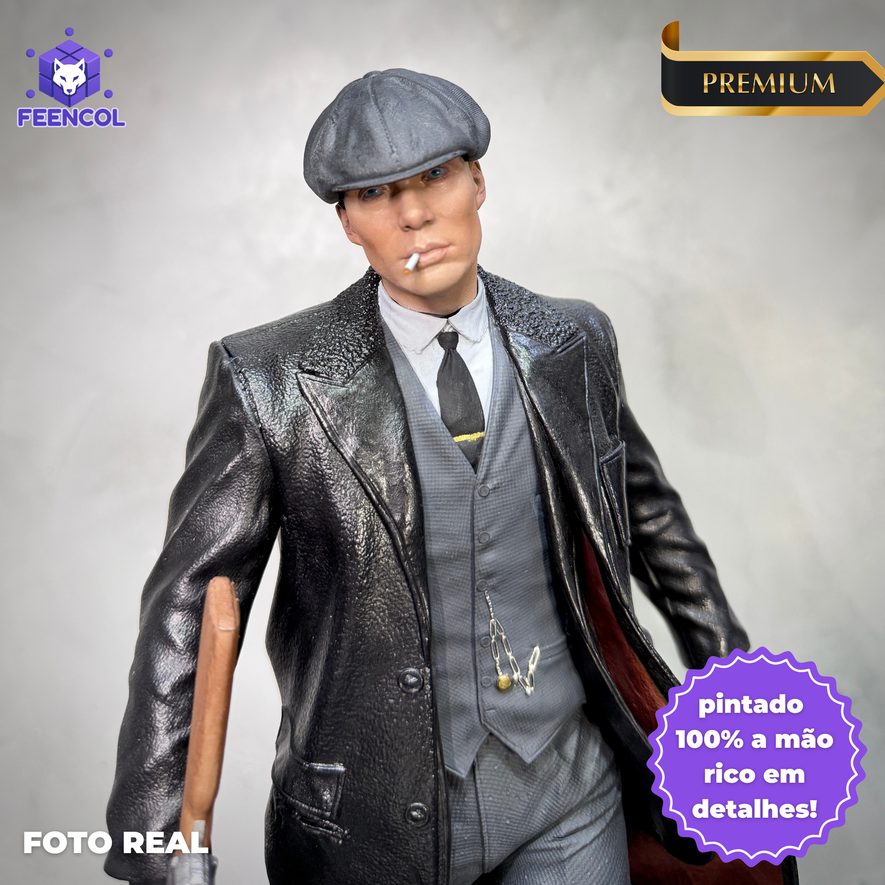 Action Figure Premium Thomas shelby ( Cillian Murphy) 1/6 Robusto 32 cm de luxo  pintado a mão Resina Encomenda