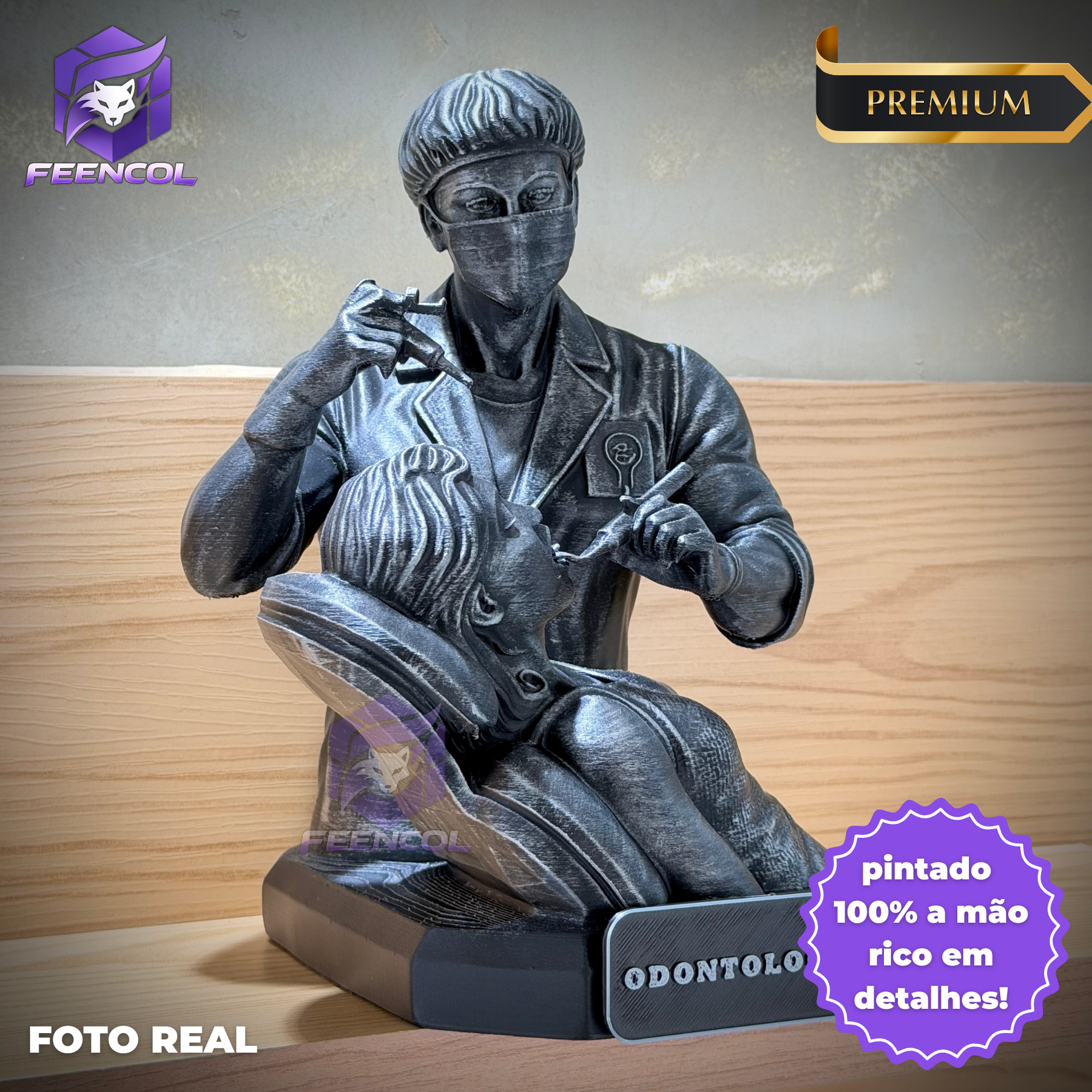 The Dentistry Legacy ( Figure decorativa Profissoes: Odontologia)  Premium Decorativo  de Luxo pintado a mão, Pronta entrega