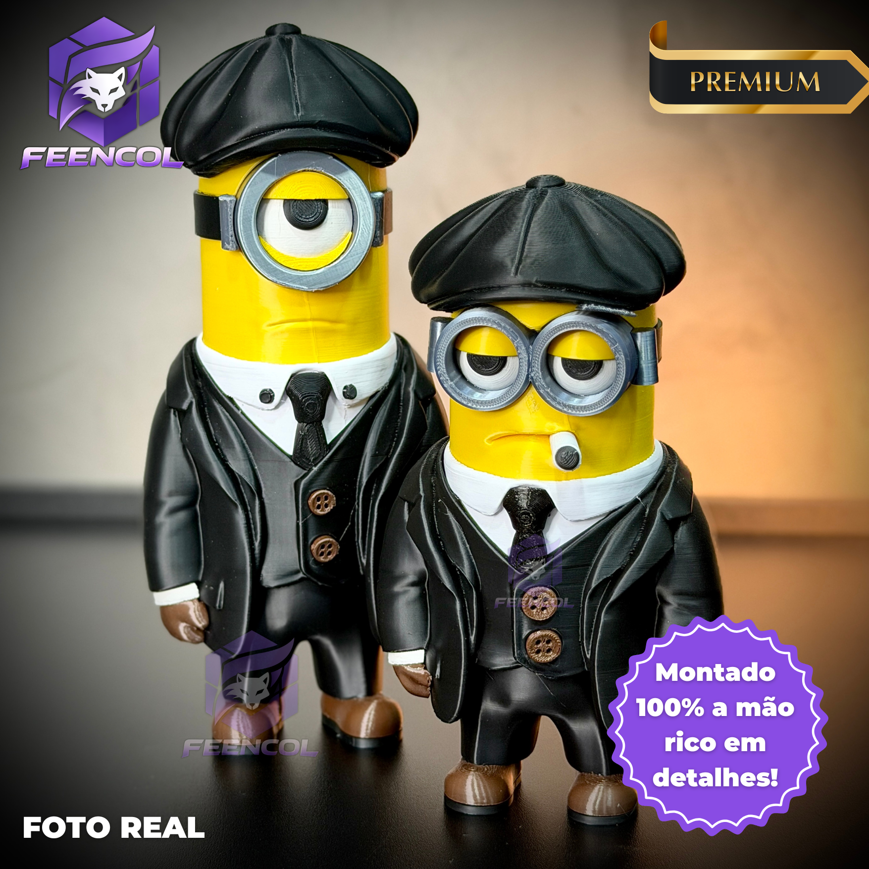 The Minions Shelby– ( Figure decorativa Minions Peaky Blinders ) Premium de Luxo a mão, Pronta entrega