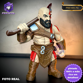 The God of War Kratos ( Figure decorativa Kratos ) GRANDE EXCLUSIVO Estilo Cartoon Pintado a mão Premium de Luxo a mão, Pronta entrega