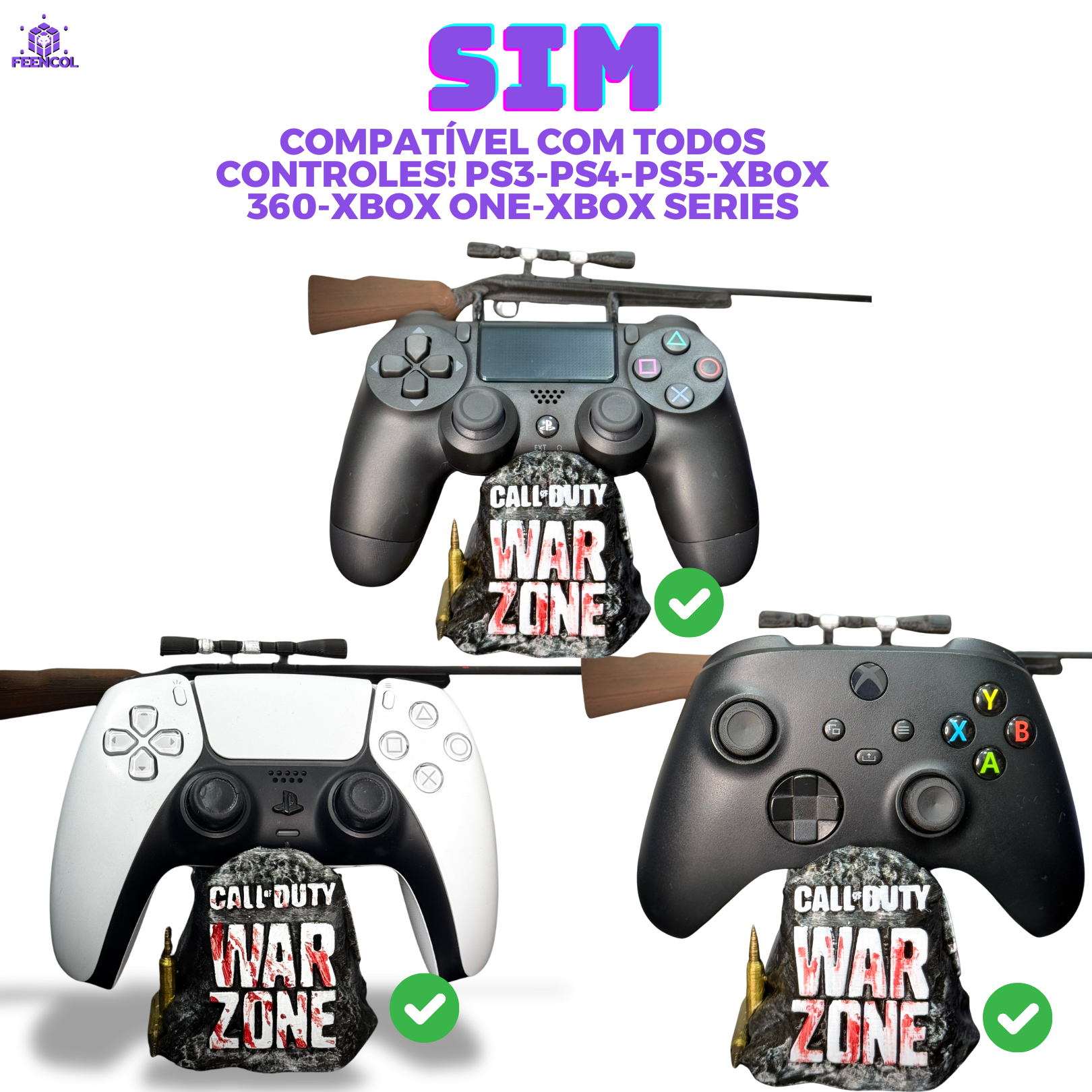 Suporte Premium para Controle Playstation/xbox Call Of Duty Warzone, de luxo  pintado a mão +CHAVEIRO DE BRINDE Pronta Entrega