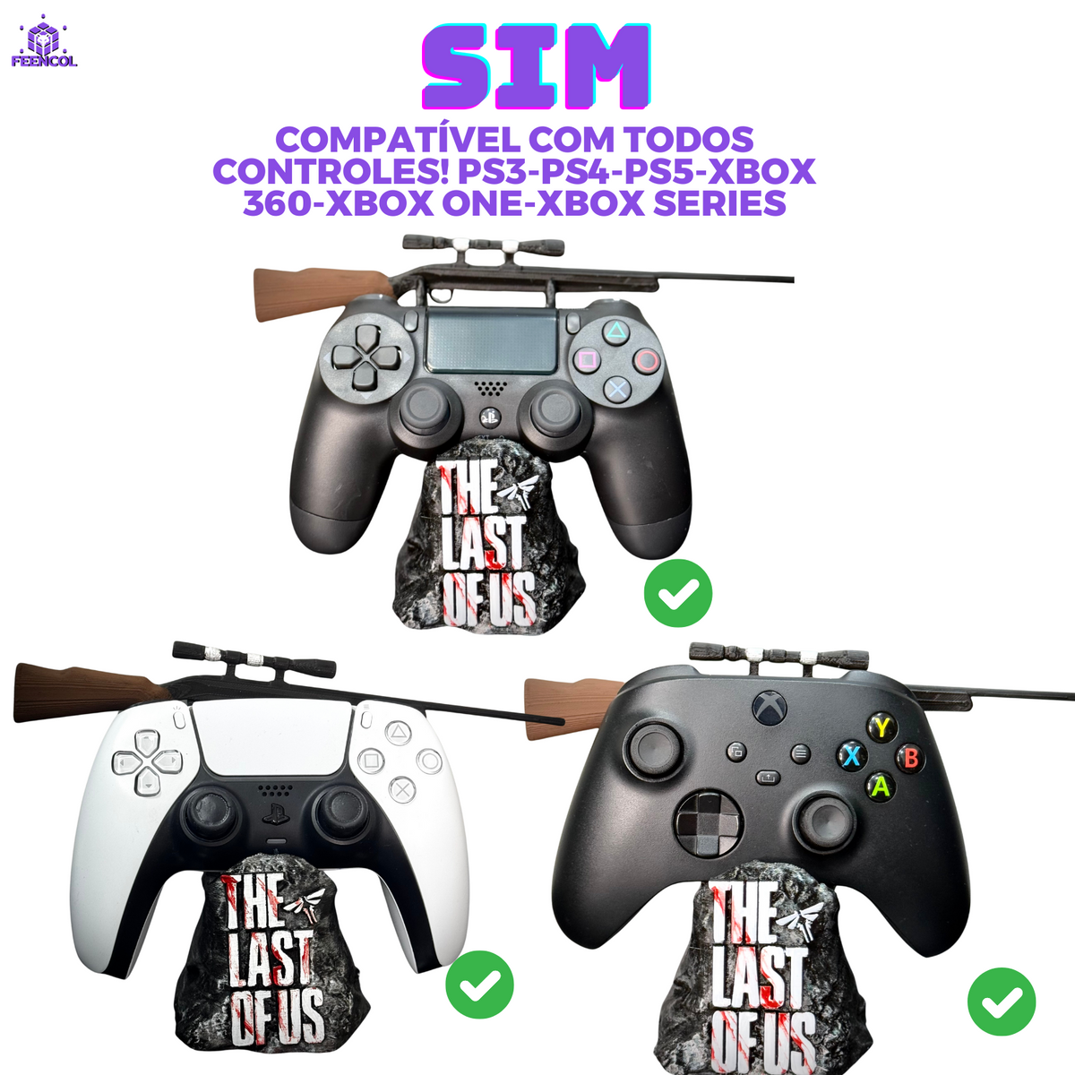 Suporte Premium Para Controle Ps5/ Ps4 e Xbox The Last Of Us de luxo  pintado a mão +CHAVEIRO DE BRINDE Pronta Entrega