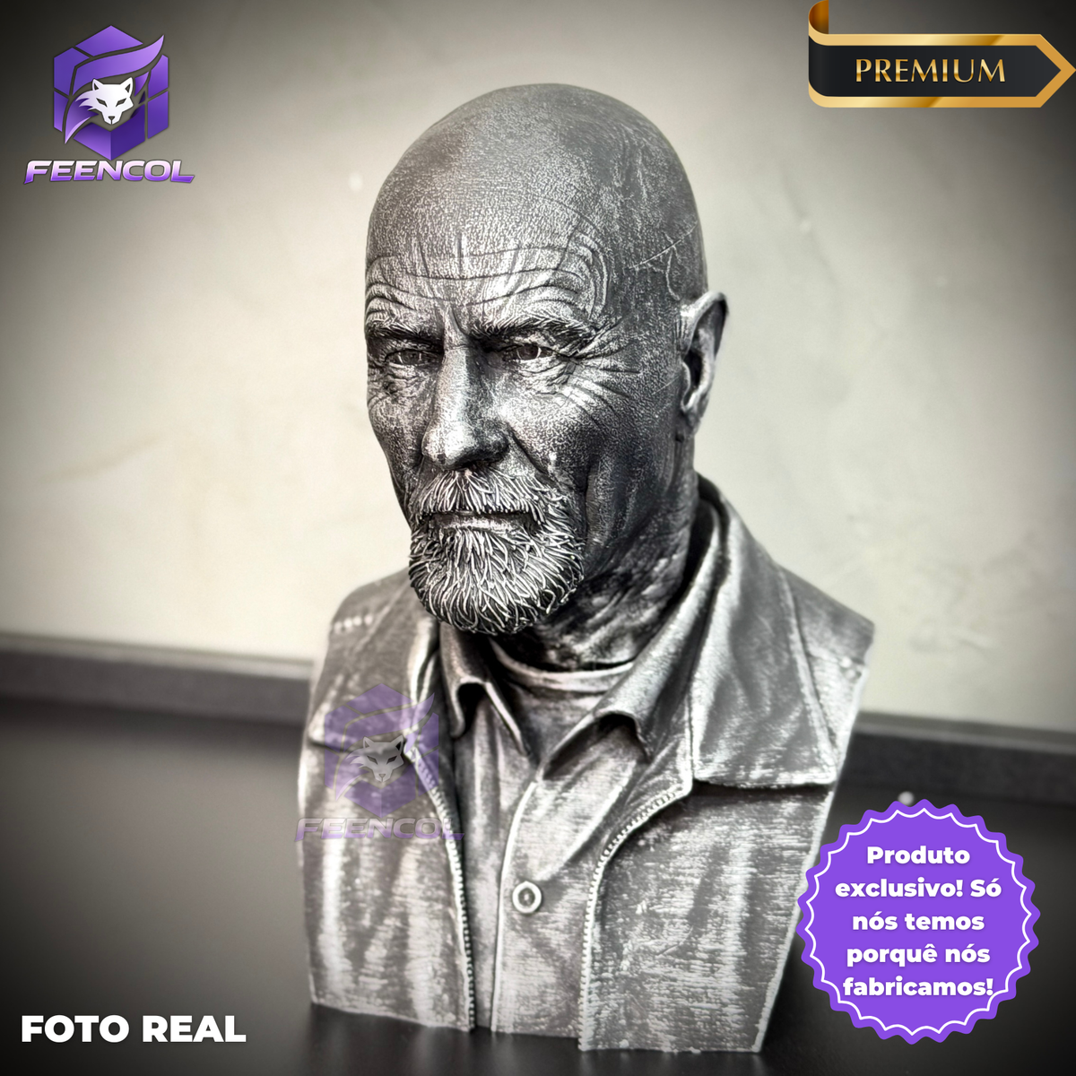 Figure Busto Walter White  (Breaking Bad) Premium de luxo Resina pintado a mão  Pronta Entrega